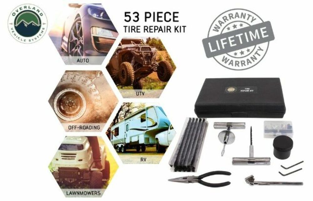 Overland 12030001 Tire Plug Repair Kit 53 Piece Off Road Truck Jeep