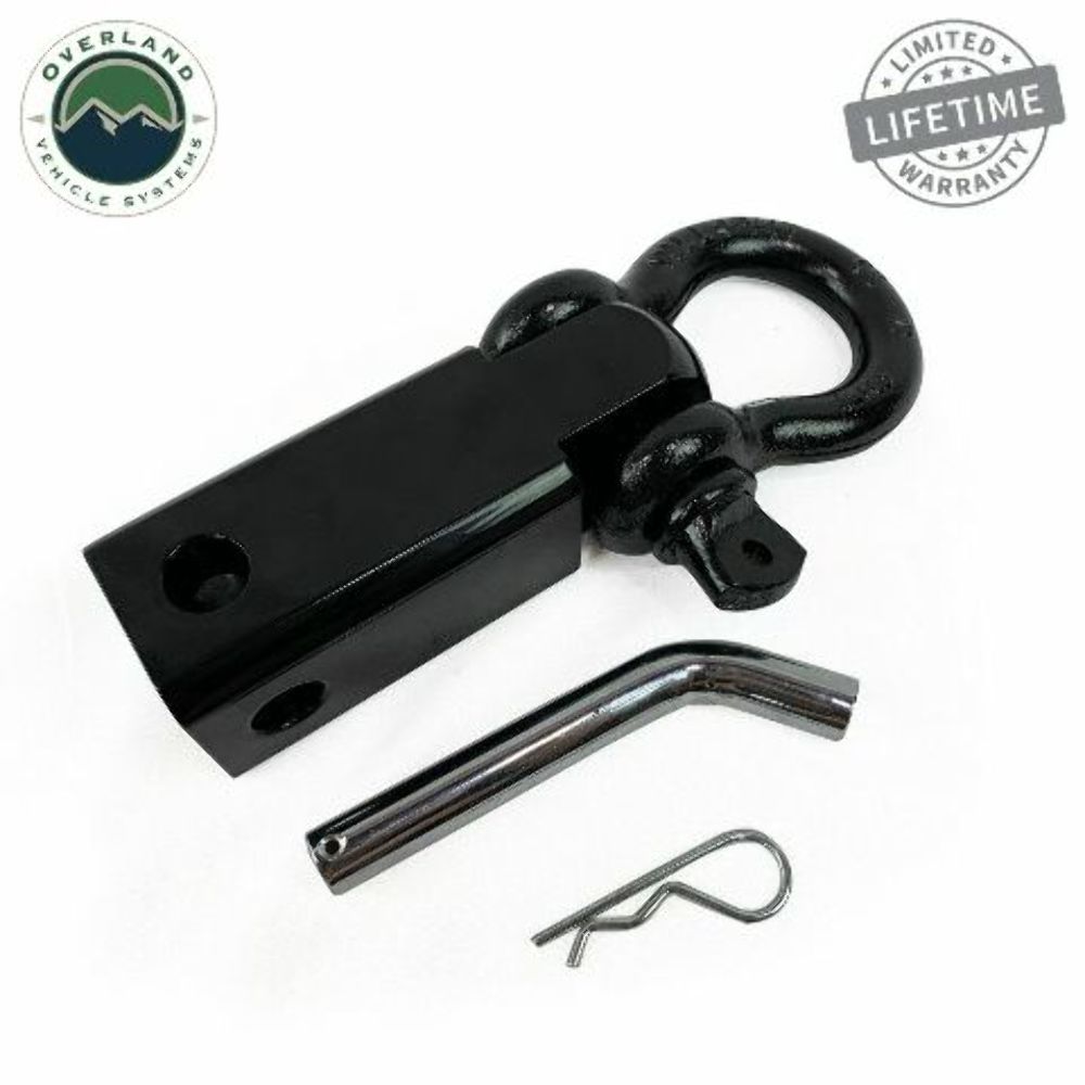 Overland 19109901 Receiver Mount Recovery Shackle 3/4" 4.75 Ton Black