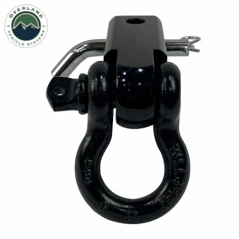 Overland 19109901 Receiver Mount Recovery Shackle 3/4" 4.75 Ton Black